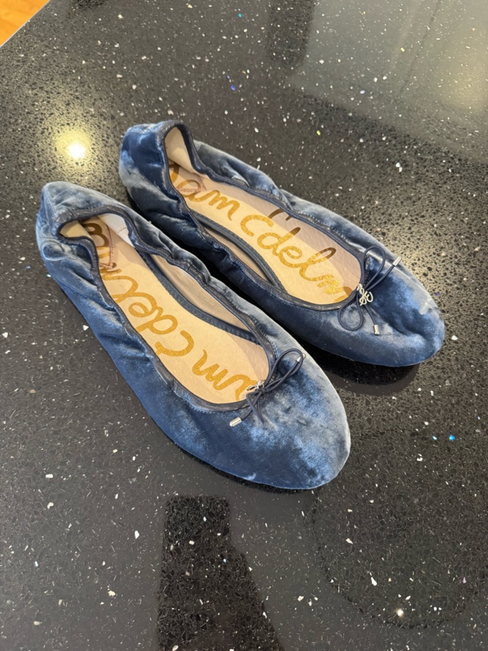Sam Edelman Navy Velvet Felicia Ballet Flats
